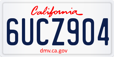 CA license plate 6UCZ904