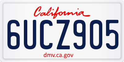 CA license plate 6UCZ905