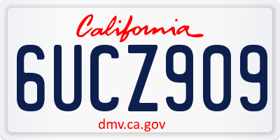CA license plate 6UCZ909