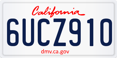 CA license plate 6UCZ910