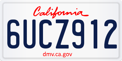CA license plate 6UCZ912