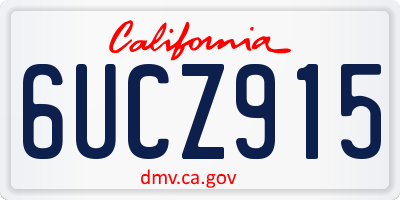 CA license plate 6UCZ915