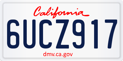 CA license plate 6UCZ917