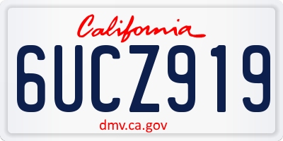 CA license plate 6UCZ919