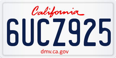 CA license plate 6UCZ925