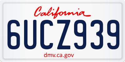 CA license plate 6UCZ939