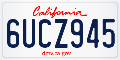 CA license plate 6UCZ945