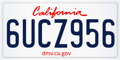 CA license plate 6UCZ956
