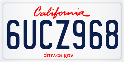 CA license plate 6UCZ968