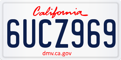 CA license plate 6UCZ969