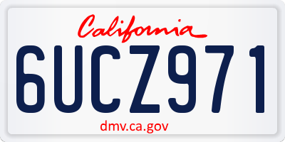 CA license plate 6UCZ971