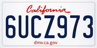 CA license plate 6UCZ973