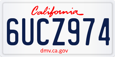 CA license plate 6UCZ974
