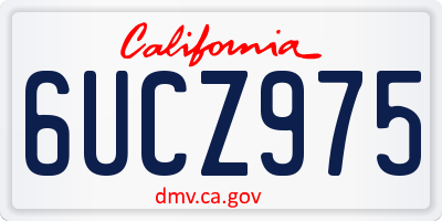 CA license plate 6UCZ975