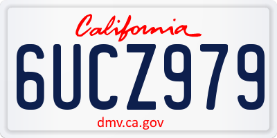 CA license plate 6UCZ979