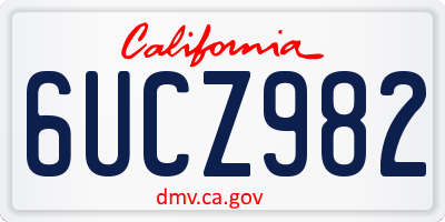 CA license plate 6UCZ982