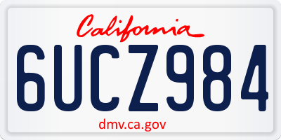 CA license plate 6UCZ984