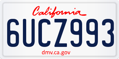 CA license plate 6UCZ993
