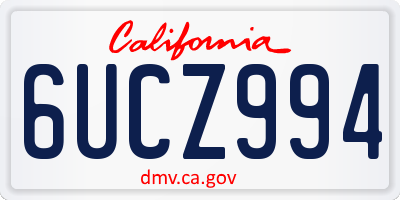CA license plate 6UCZ994