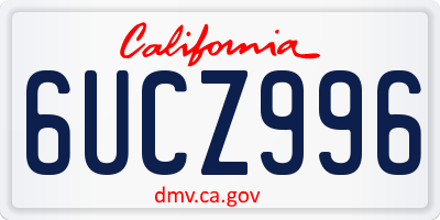 CA license plate 6UCZ996