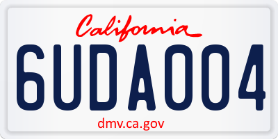 CA license plate 6UDA004