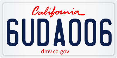 CA license plate 6UDA006