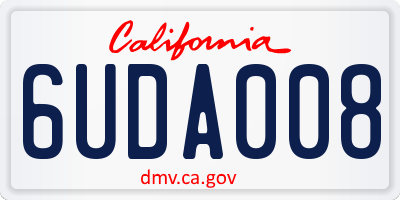 CA license plate 6UDA008