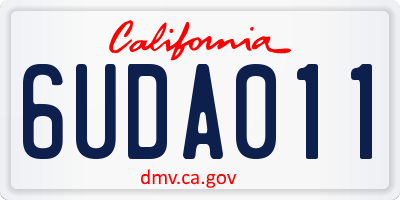 CA license plate 6UDA011
