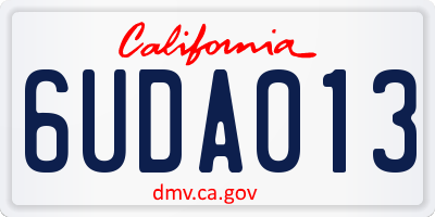 CA license plate 6UDA013