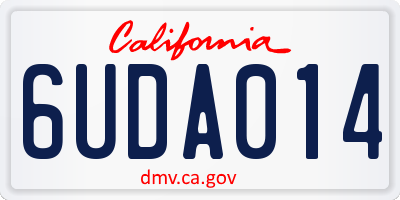 CA license plate 6UDA014