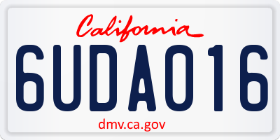 CA license plate 6UDA016