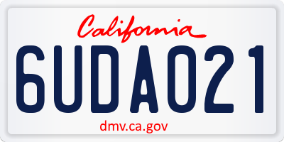CA license plate 6UDA021
