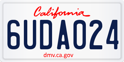 CA license plate 6UDA024