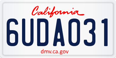 CA license plate 6UDA031