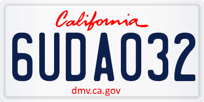 CA license plate 6UDA032