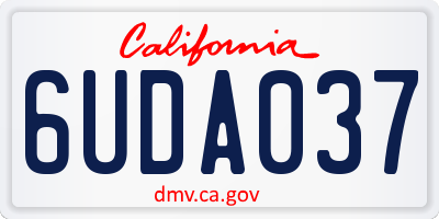 CA license plate 6UDA037