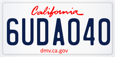 CA license plate 6UDA040