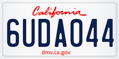 CA license plate 6UDA044