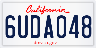 CA license plate 6UDA048