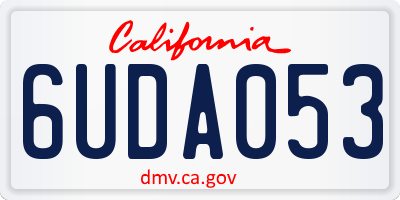 CA license plate 6UDA053