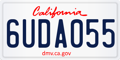 CA license plate 6UDA055