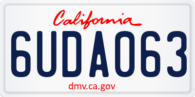 CA license plate 6UDA063