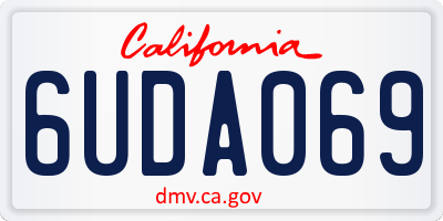 CA license plate 6UDA069
