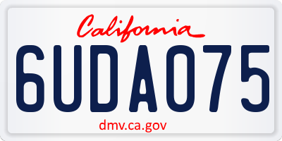 CA license plate 6UDA075