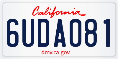 CA license plate 6UDA081
