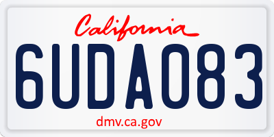 CA license plate 6UDA083
