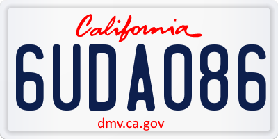 CA license plate 6UDA086