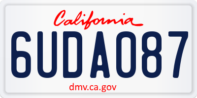 CA license plate 6UDA087