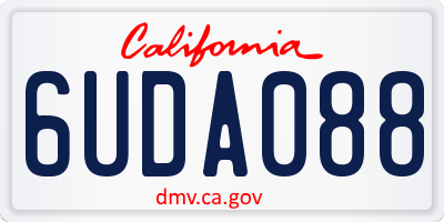 CA license plate 6UDA088