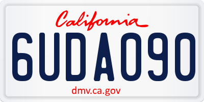 CA license plate 6UDA090